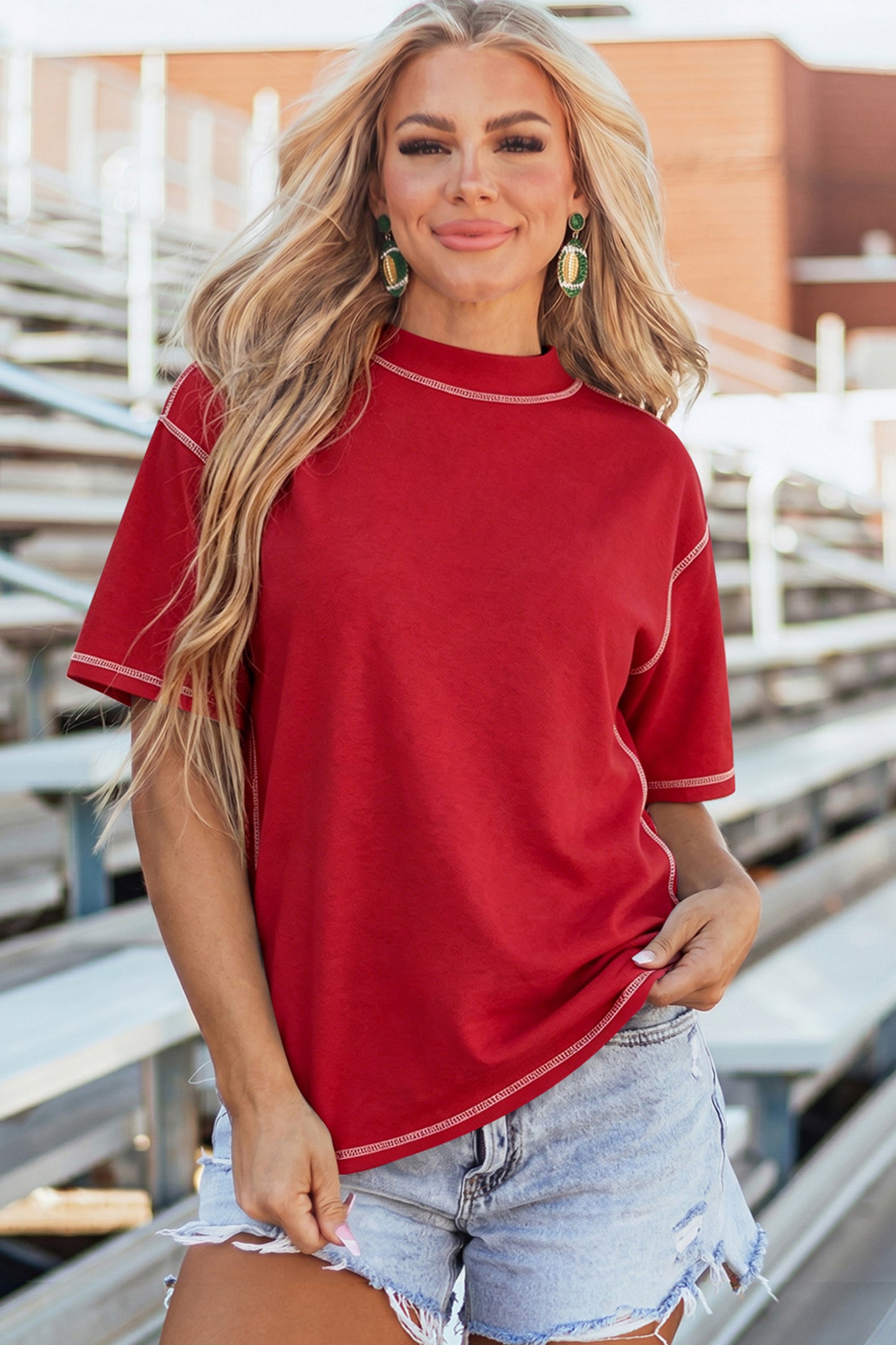 Reversible Contrast-Stitched T-Shirt -3 COLOR OPTIONS