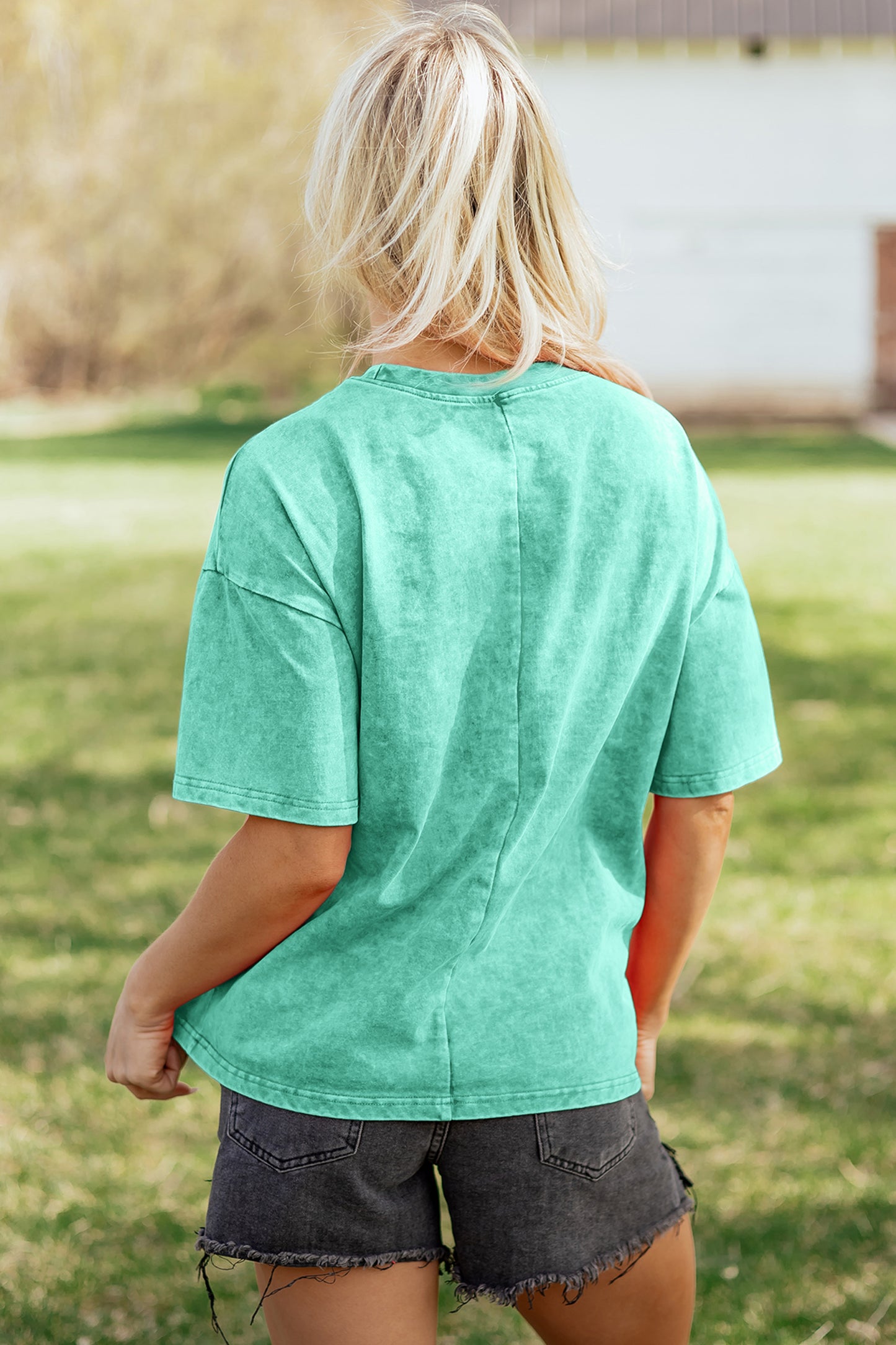 Solid Color Cotton Mineral Washed Oversize Tee- 3 COLOR OPTIONS