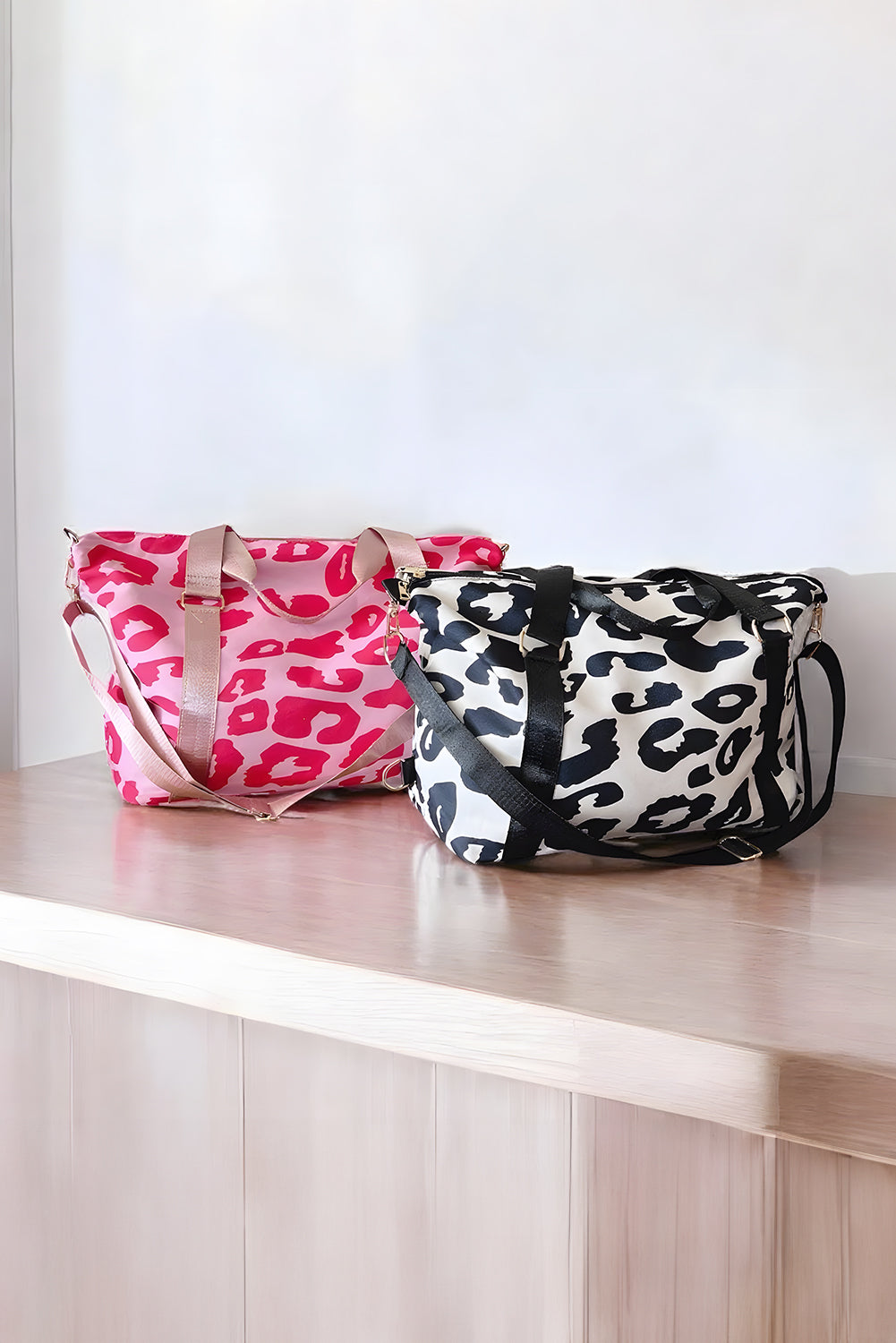 Leopard Print Luggage Tote Bag -2 COLOR OPTIONS