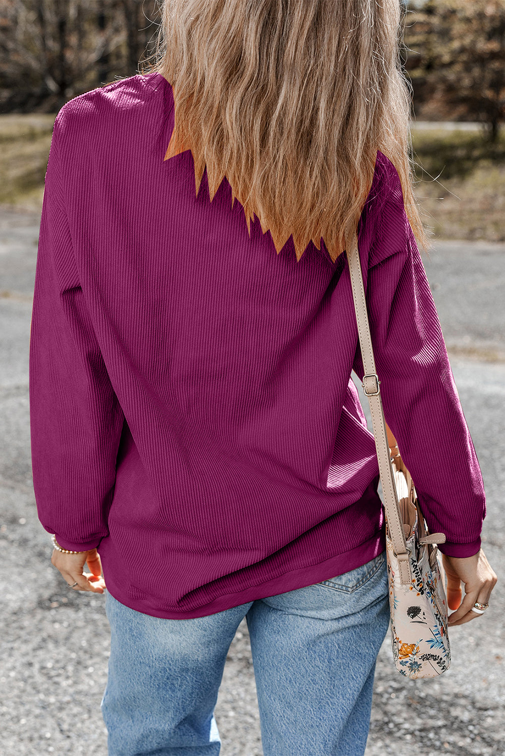 Drop Sleeve Rib Knit Oversized Sweatshirt -13 COLOR OPTIONS