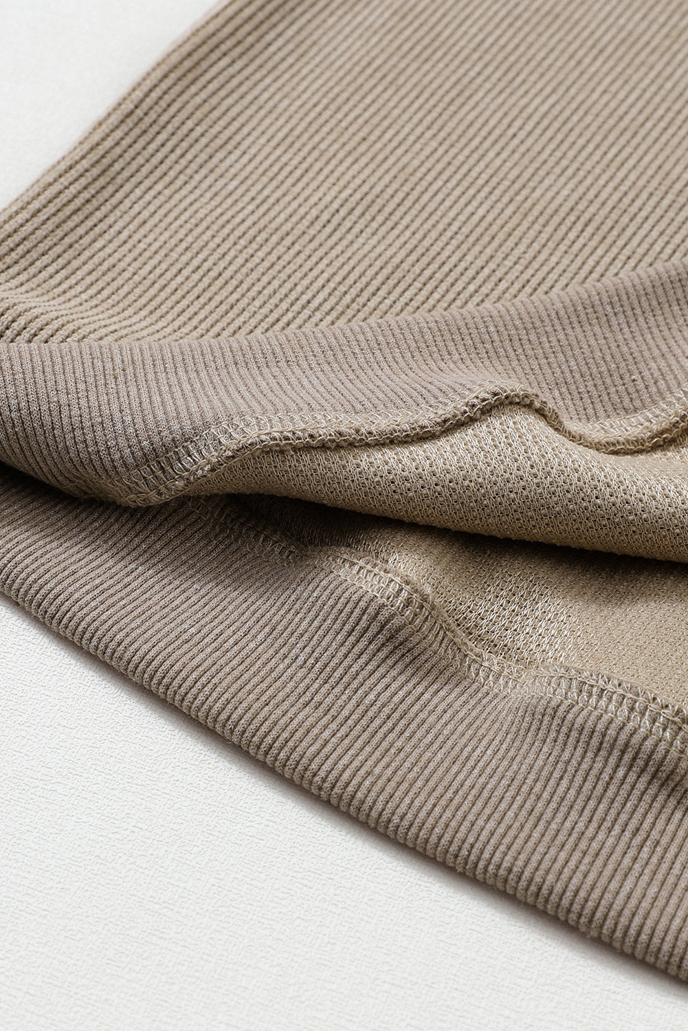 Solid Ribbed Round Neck Pullover Sweatshirt -Variety of Colors