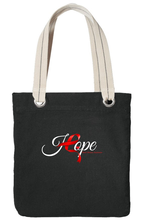 "HOPE RIBBON" Allie Black Tote