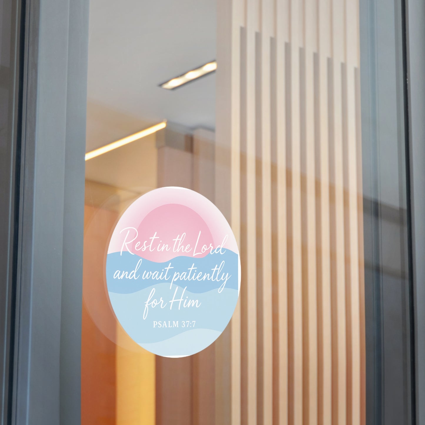 REST IN THE LORD Psalm 37:7 INDOOR/OUTDOOR STICKER -MULTIPLE SIZES