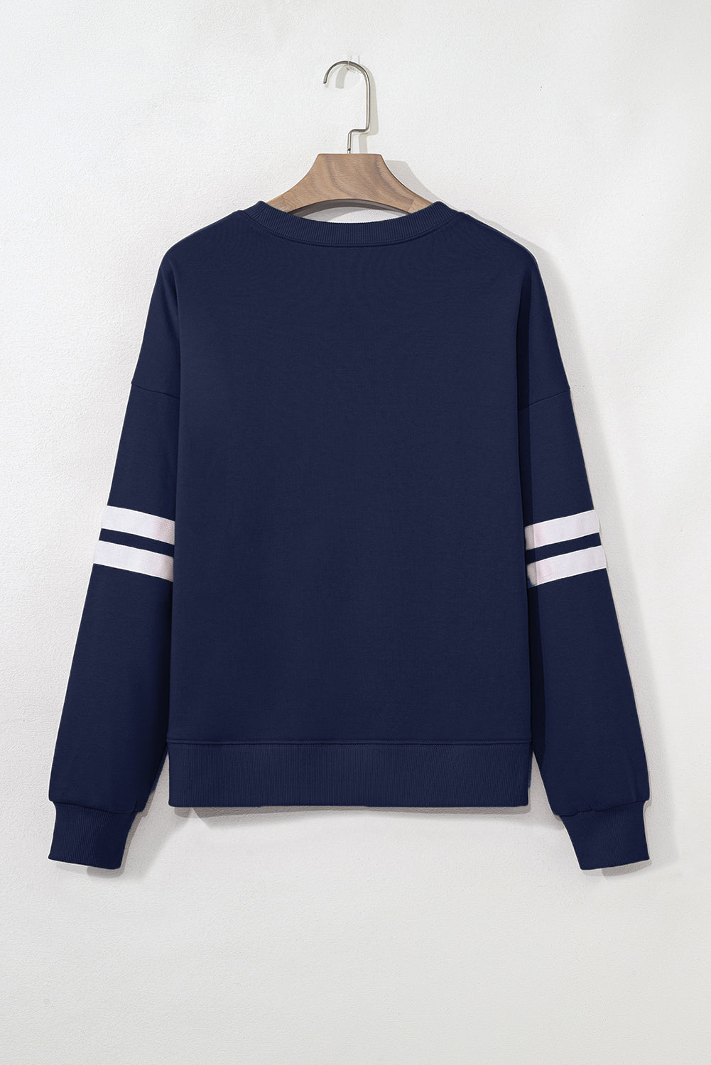 Preppy Striped Sleeve Loose Sweatshirt -7 COLOR OPTIONS