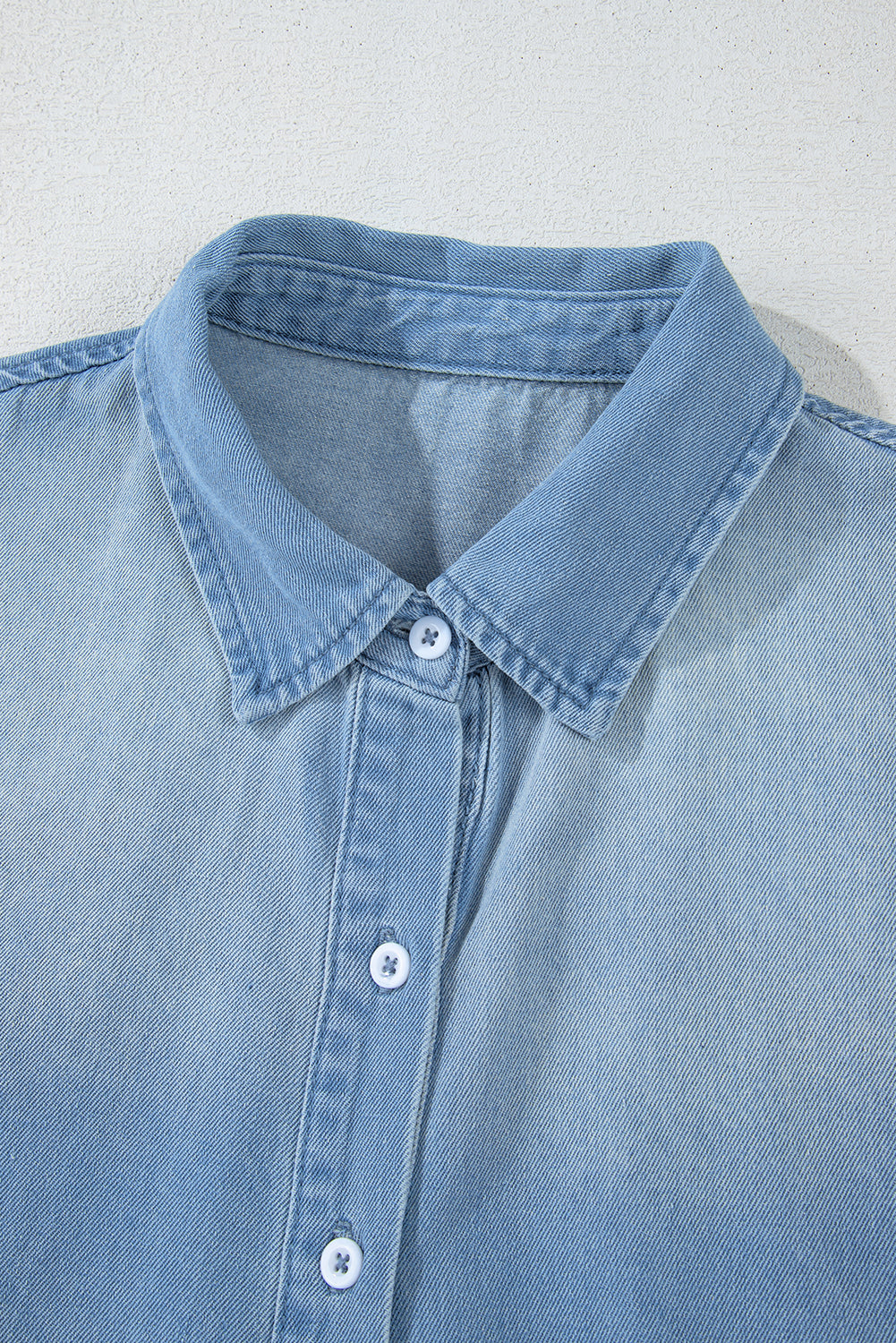Raw Hem Denim Shirt Dress