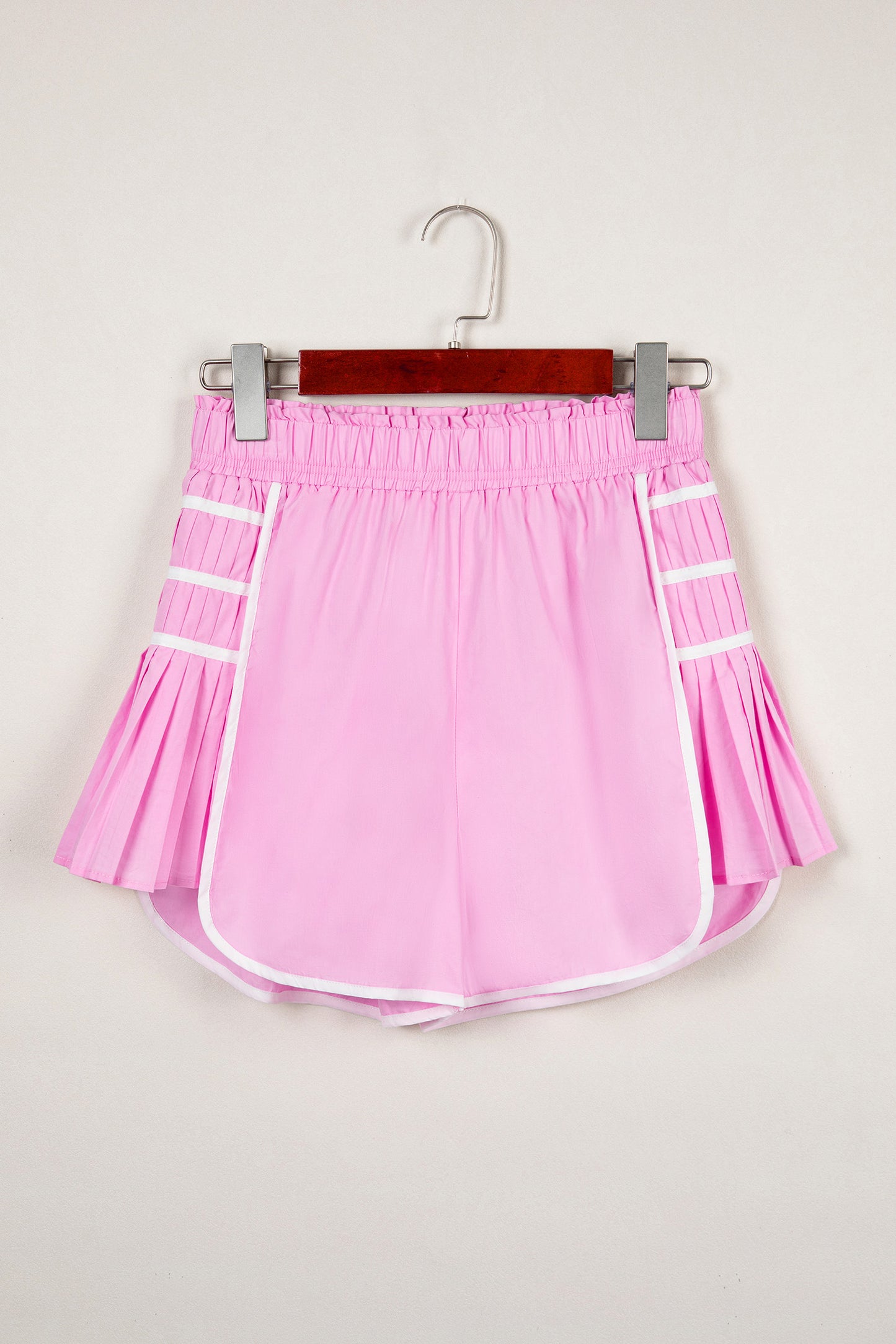 Contrast Trim Pleated Casual Active Shorts -2 COLOR OPTIONS