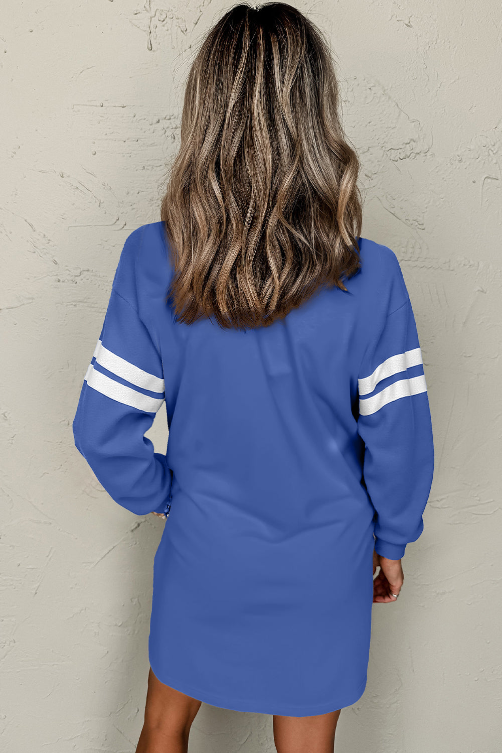 Preppy Striped Sleeve Loose Mini Dress -4 COLOR OPTIONS