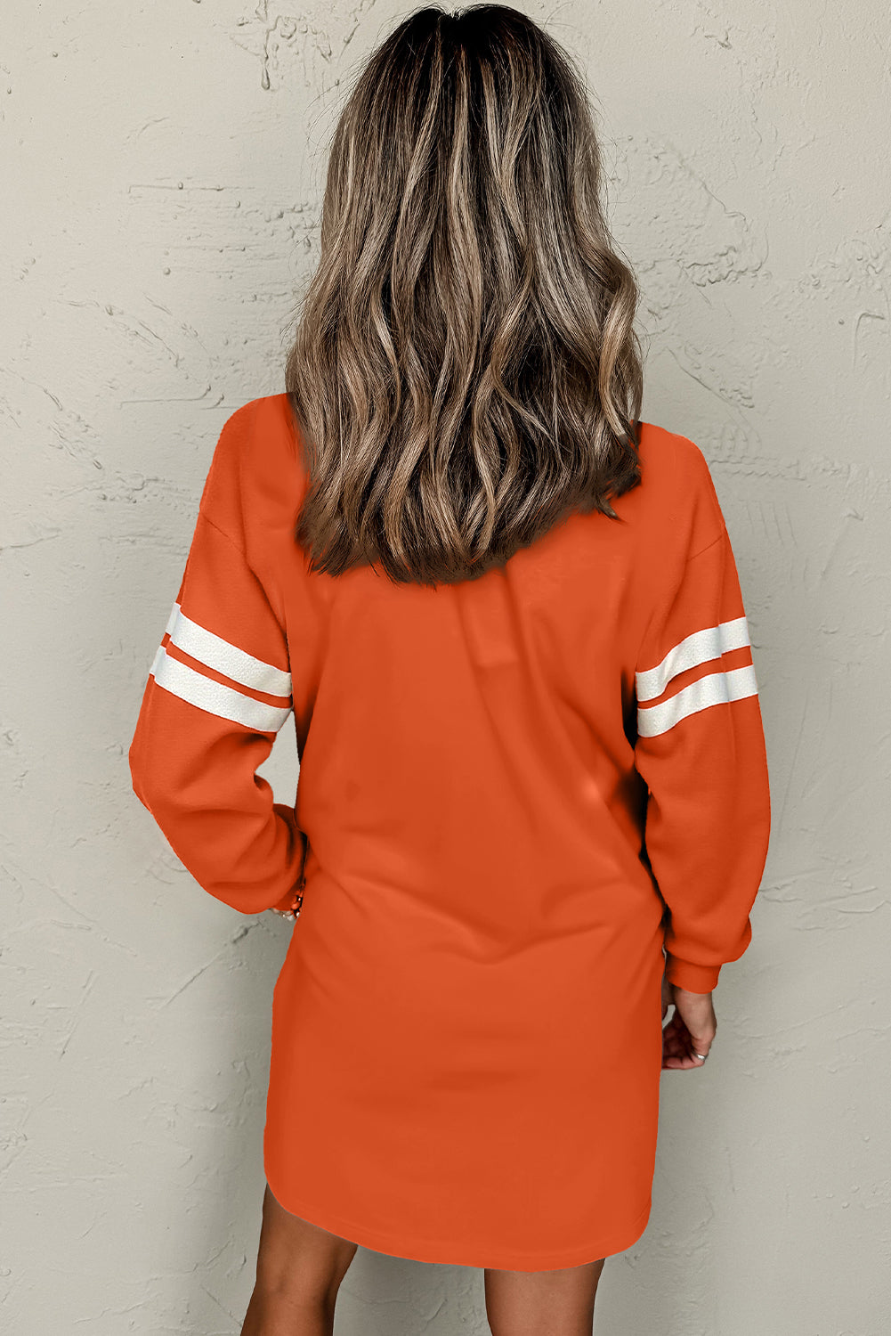 Preppy Striped Sleeve Loose Mini Dress -4 COLOR OPTIONS