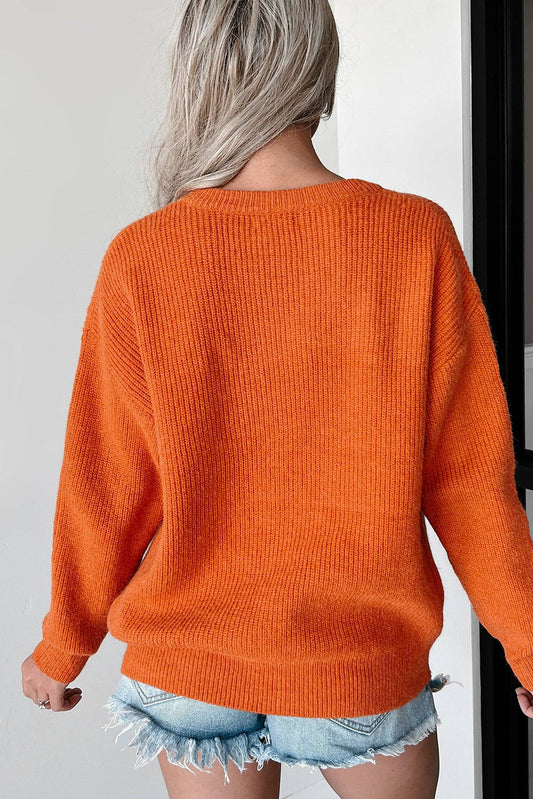 WAREHOUSE SALE -Flamingo Hello Pumpkin Graphic Sweater