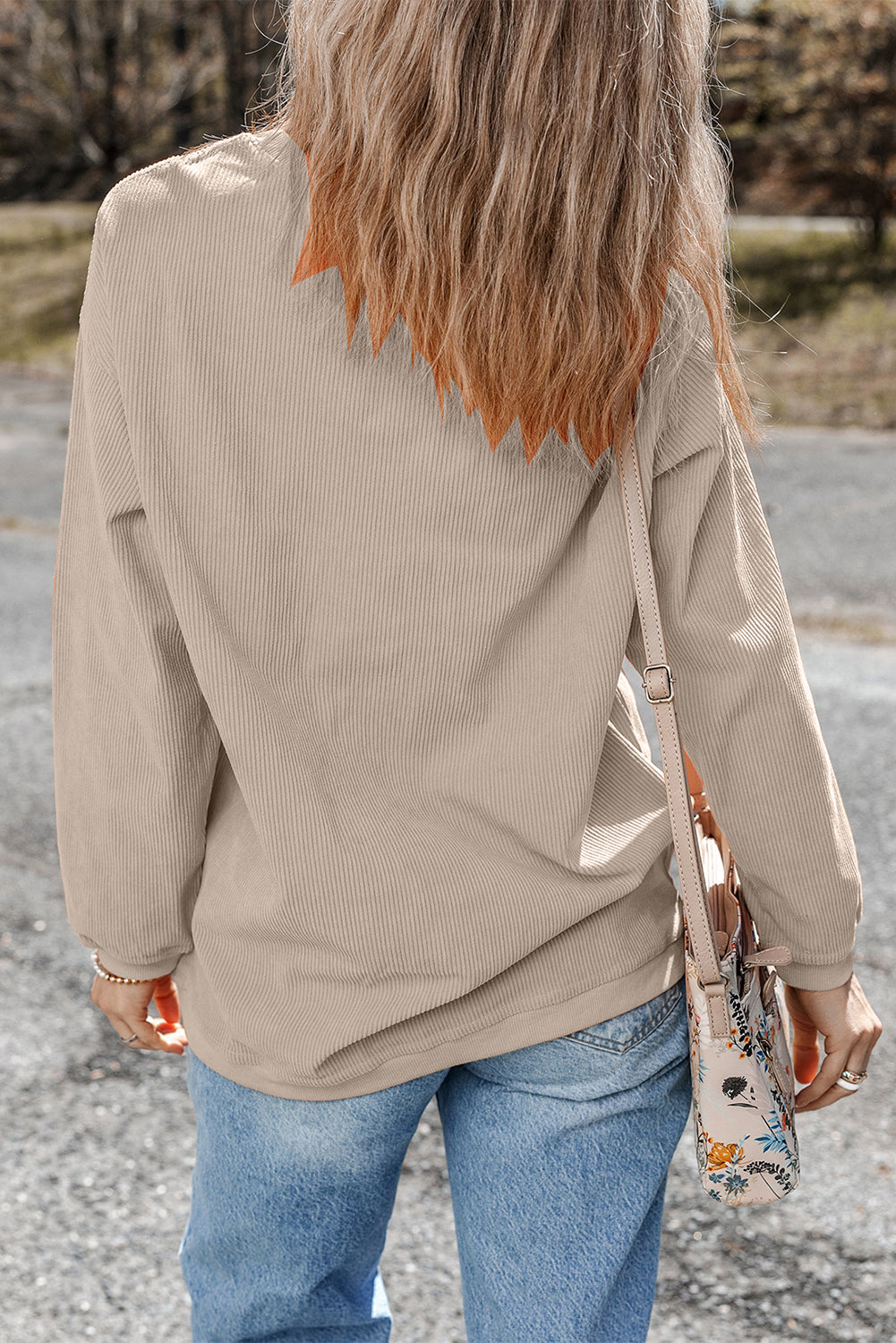 Ribbed Corduroy Oversized Sweatshirt -13 COLOR OPTIONS