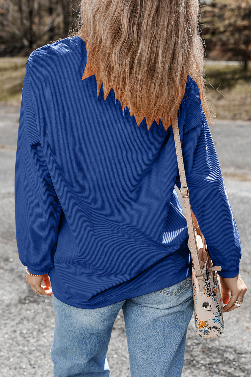 Drop Sleeve Rib Knit Oversized Sweatshirt -13 COLOR OPTIONS