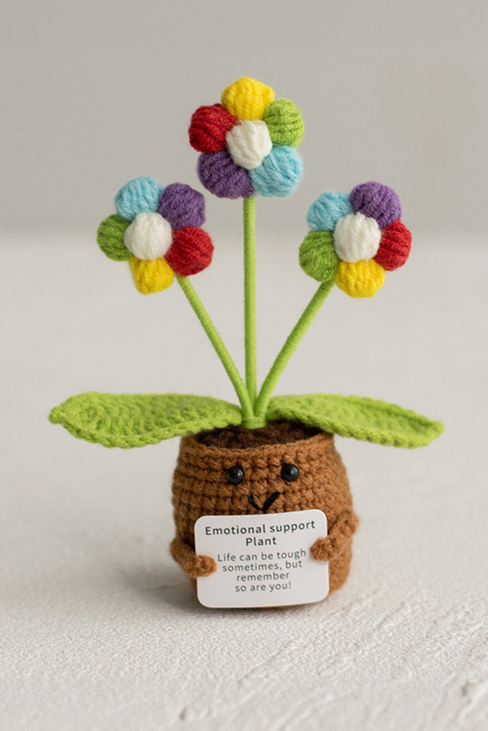 Ginger Positive Cute Crochet Sunflower Pot
