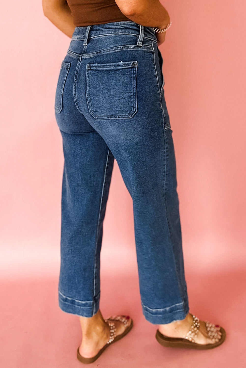 Breen Cropped High Rise Wide Leg Jeans -3 COLOR OPTIONS