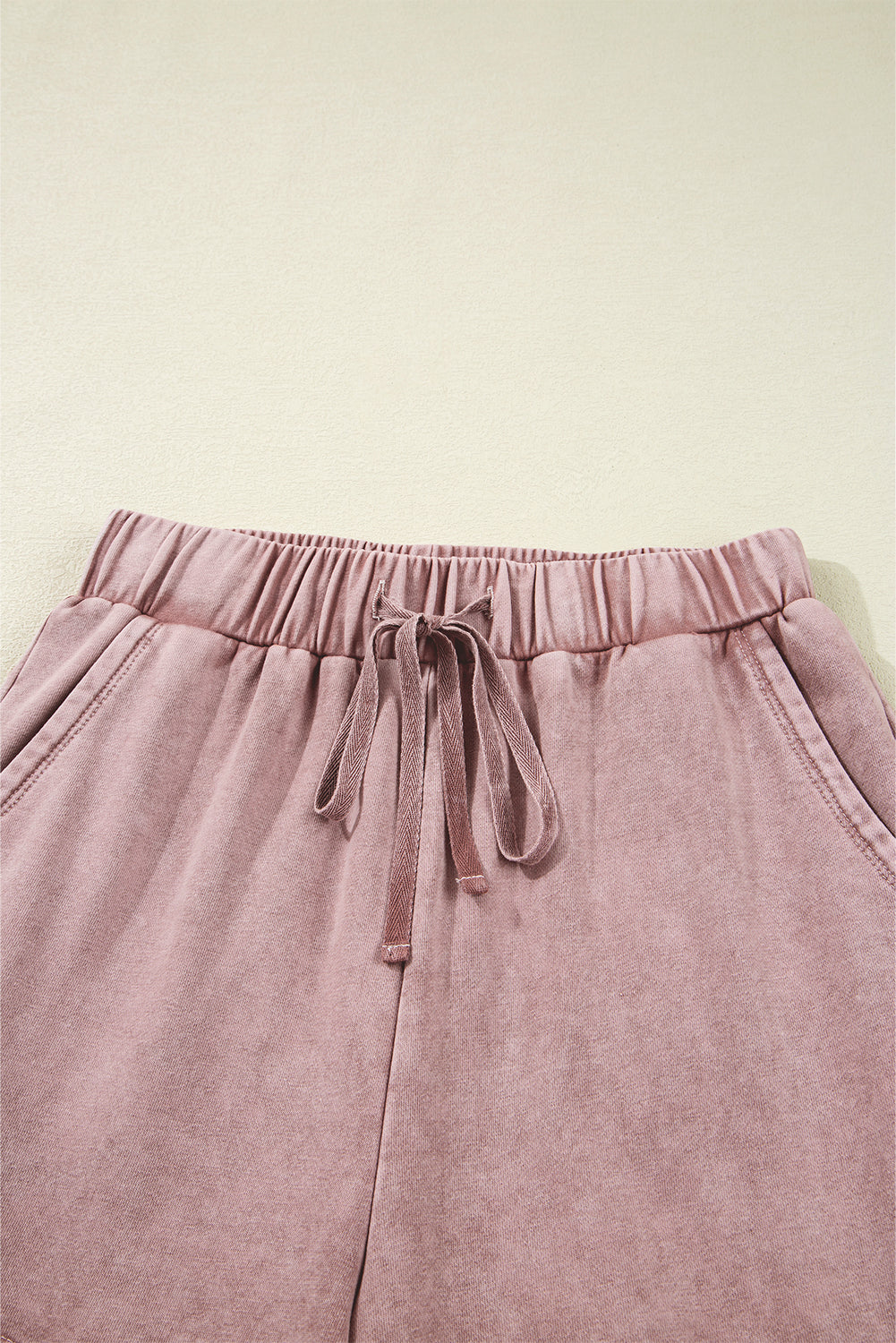 Mineral Wash Tiered Wide Leg Patchwork Drawstring Pants -3 COLOR OPTIONS