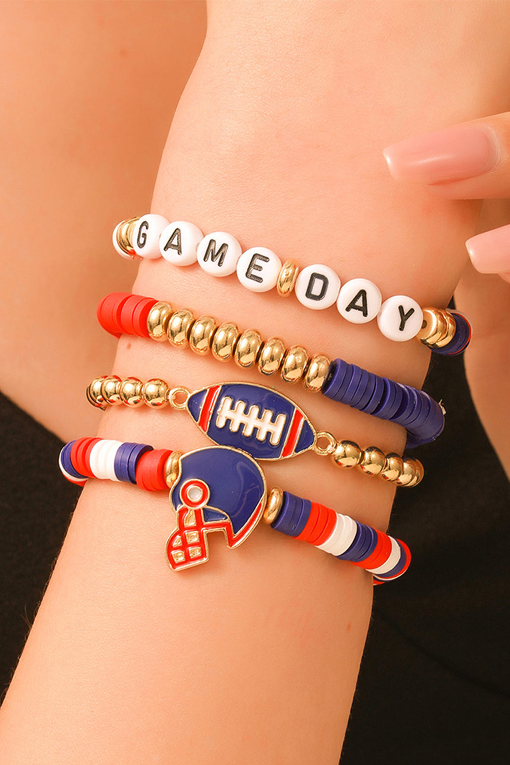 GAME DAY Beaded Bracelet Set -3 COLOR OPTIONS