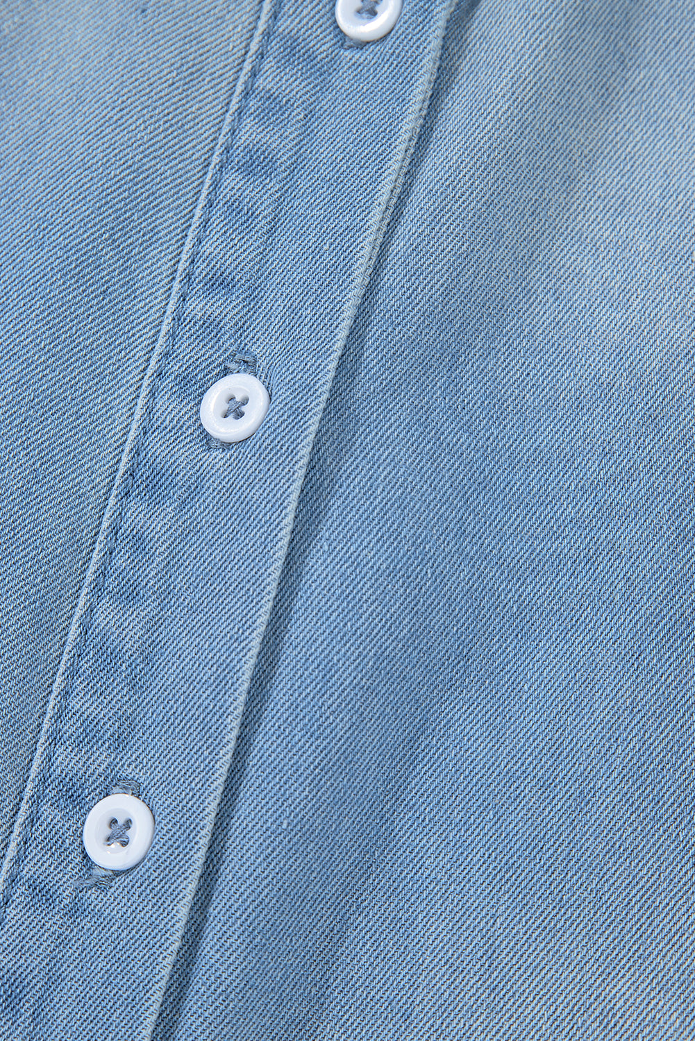 Raw Hem Denim Shirt Dress