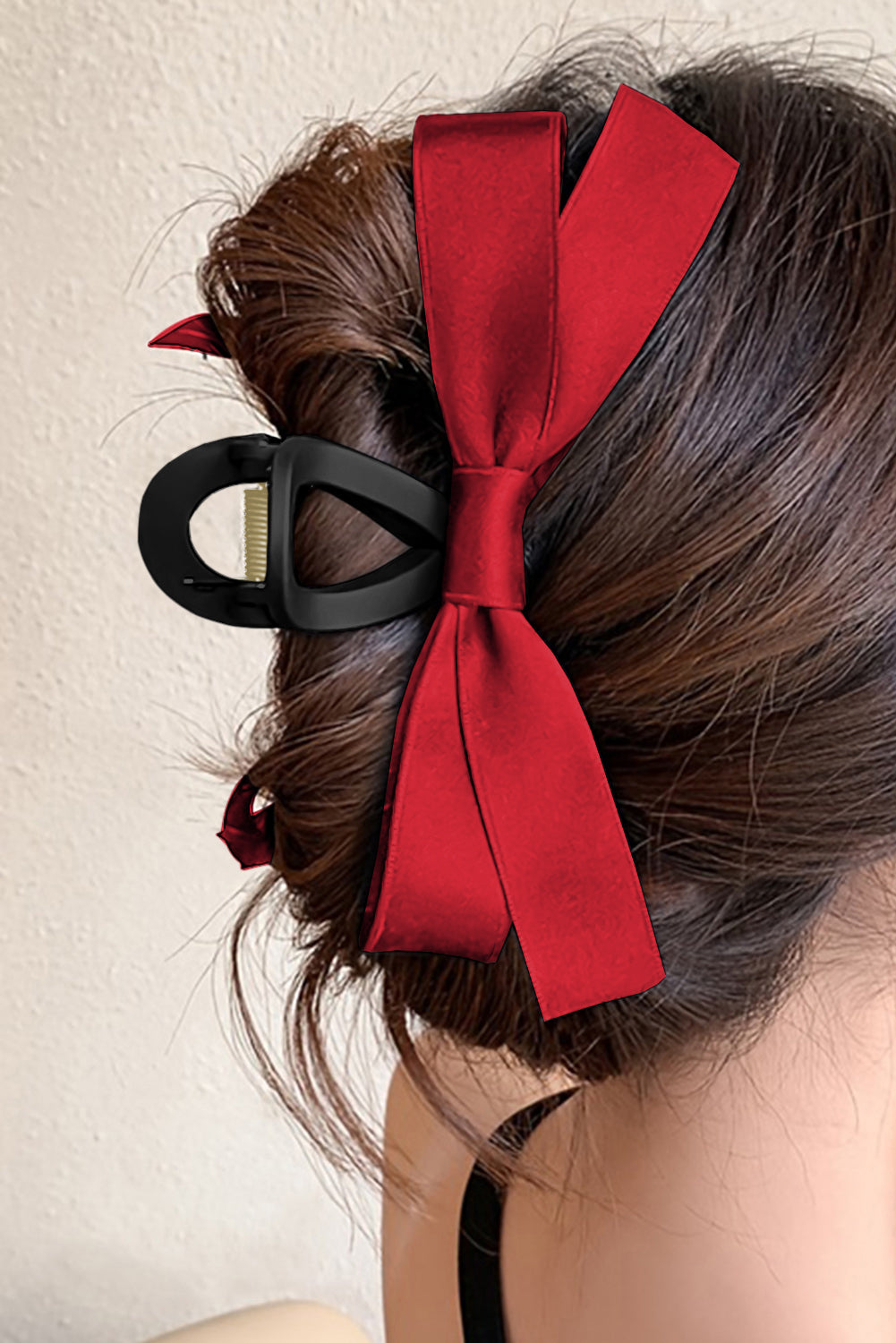 Solid Color Ribbon Bow Decor Hair Clip -6 COLOR OPTIONS