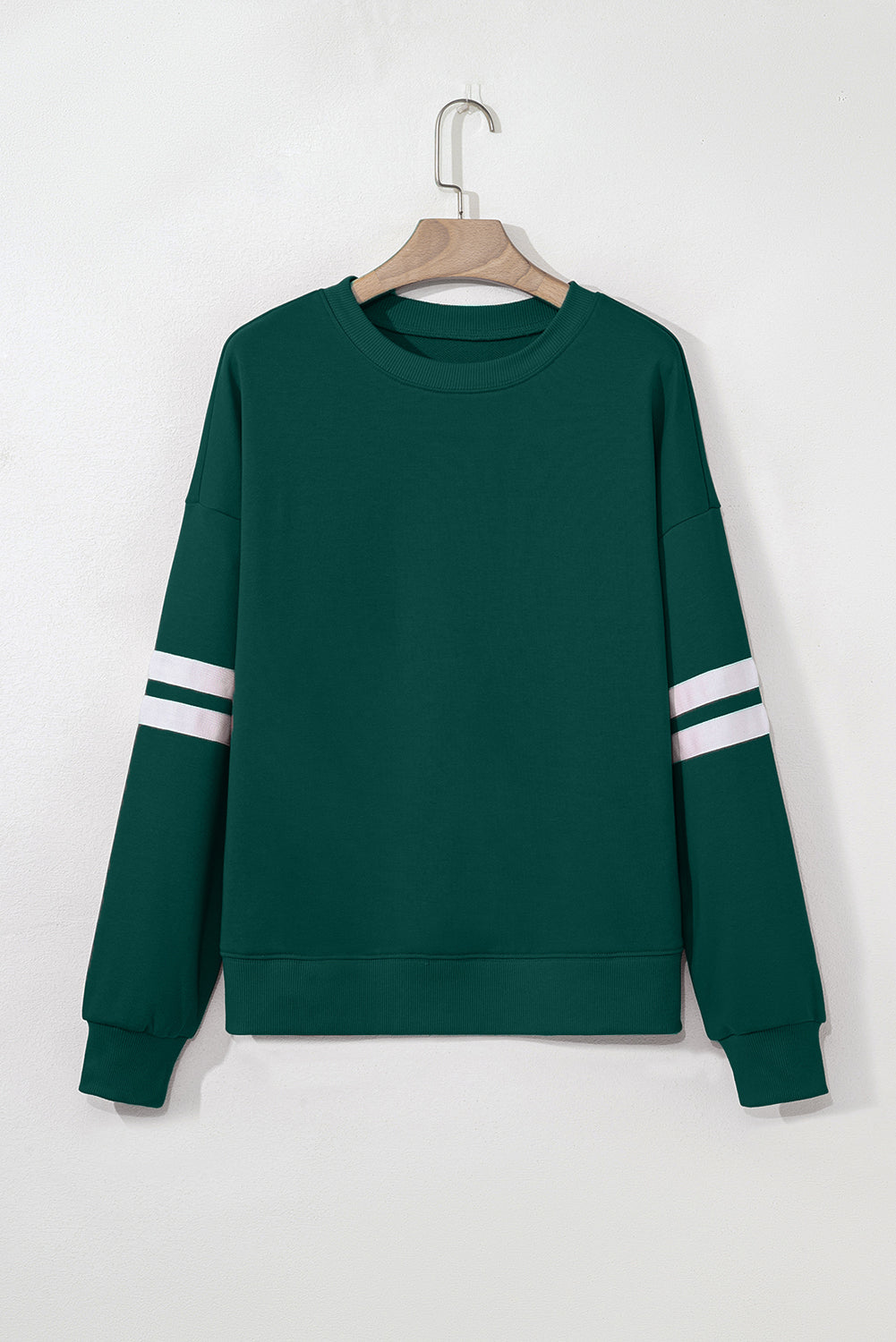 Preppy Striped Sleeve Loose Sweatshirt -7 COLOR OPTIONS