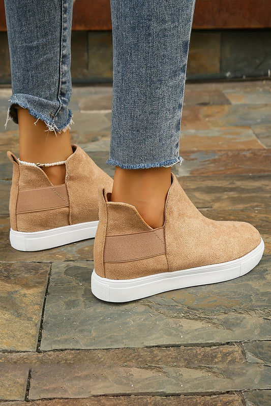 WAREHOUSE SALE -Camel High Top Slip-on Casual Boots