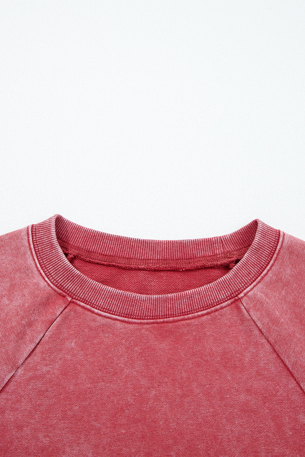 Racing Red Wash Solid Color Pullover Sweatshirt