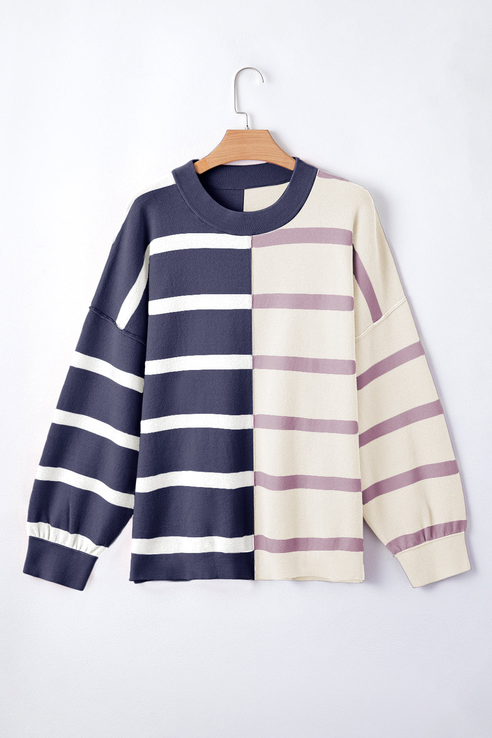 Striped Colorblock Drop Shoulder Sweater -4 COLOR OPTIONS