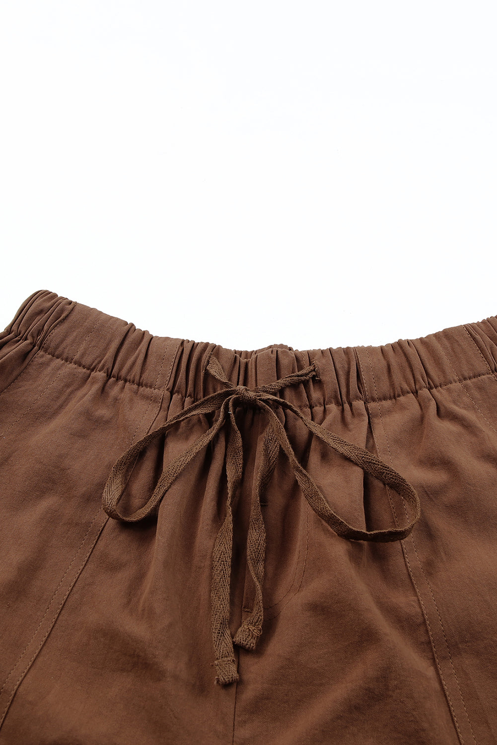 Brown Strive Pocketed Tencel Shorts