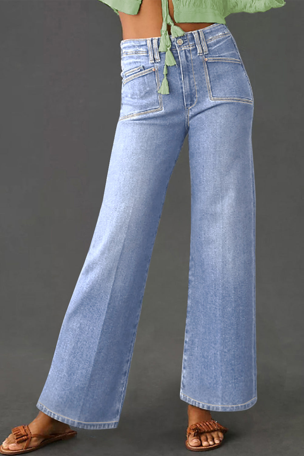 Loose Straight Leg Cropped High Waist Jeans -2 COLOR OPTIONS