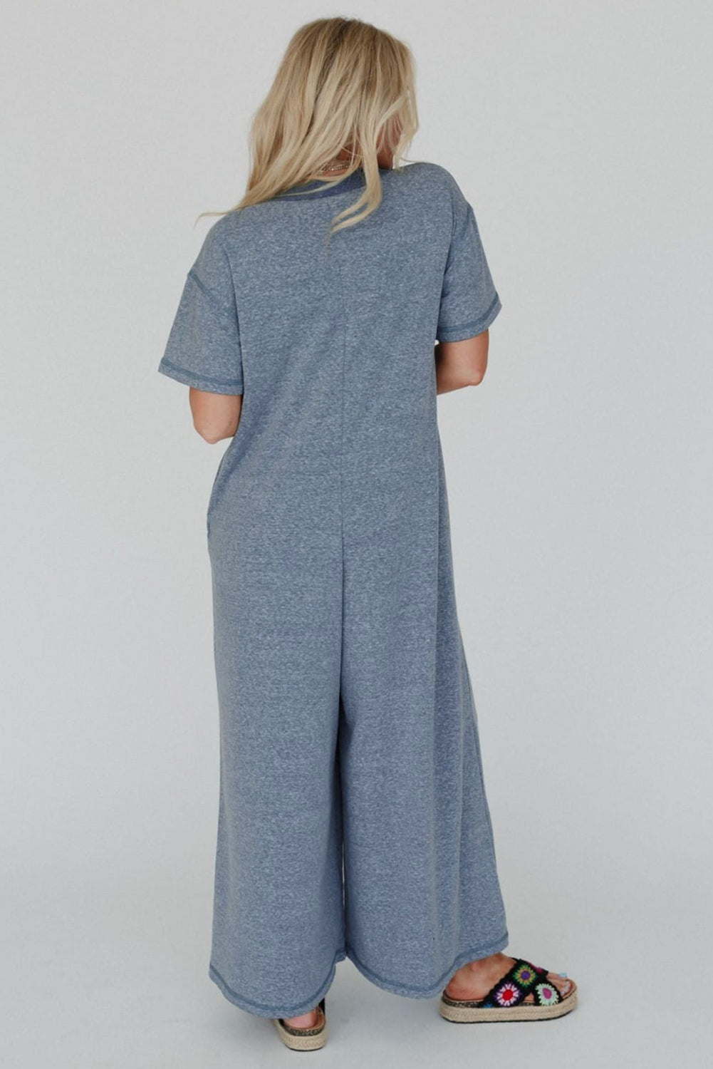 Patchwork Pocket Short Sleeve Jumpsuit- 2 COLOR OPTIONS