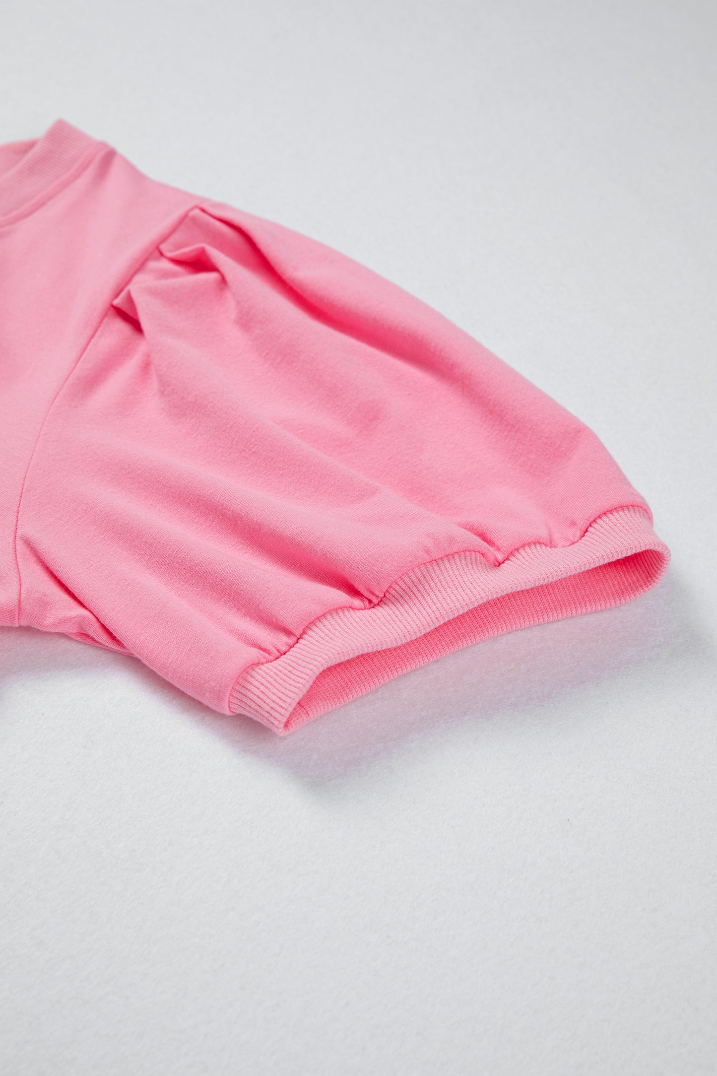 Solid Color V Neck Short Puff Sleeve Blouse -4 COLOR OPTIONS