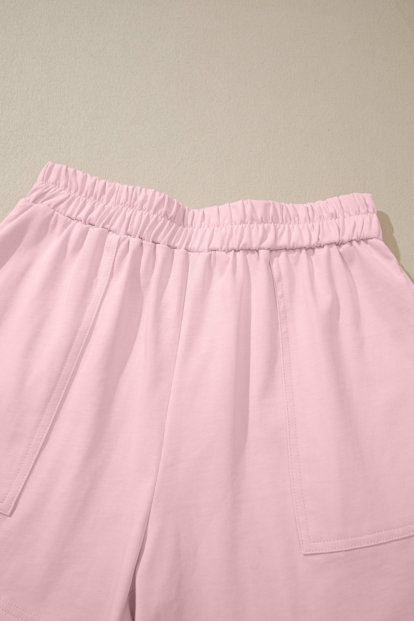 Stitched Detail Loose Tank Top Cotton 2pcs Short Set -3 COLOR OPTIONS