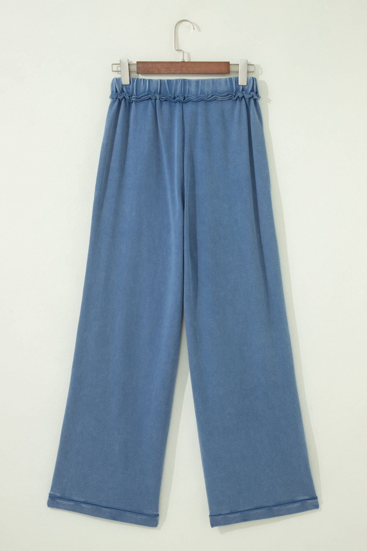 Mineral Wash Drawstring Retro High Waist Wide Leg Western Pants -2 COLOR OPTIONS