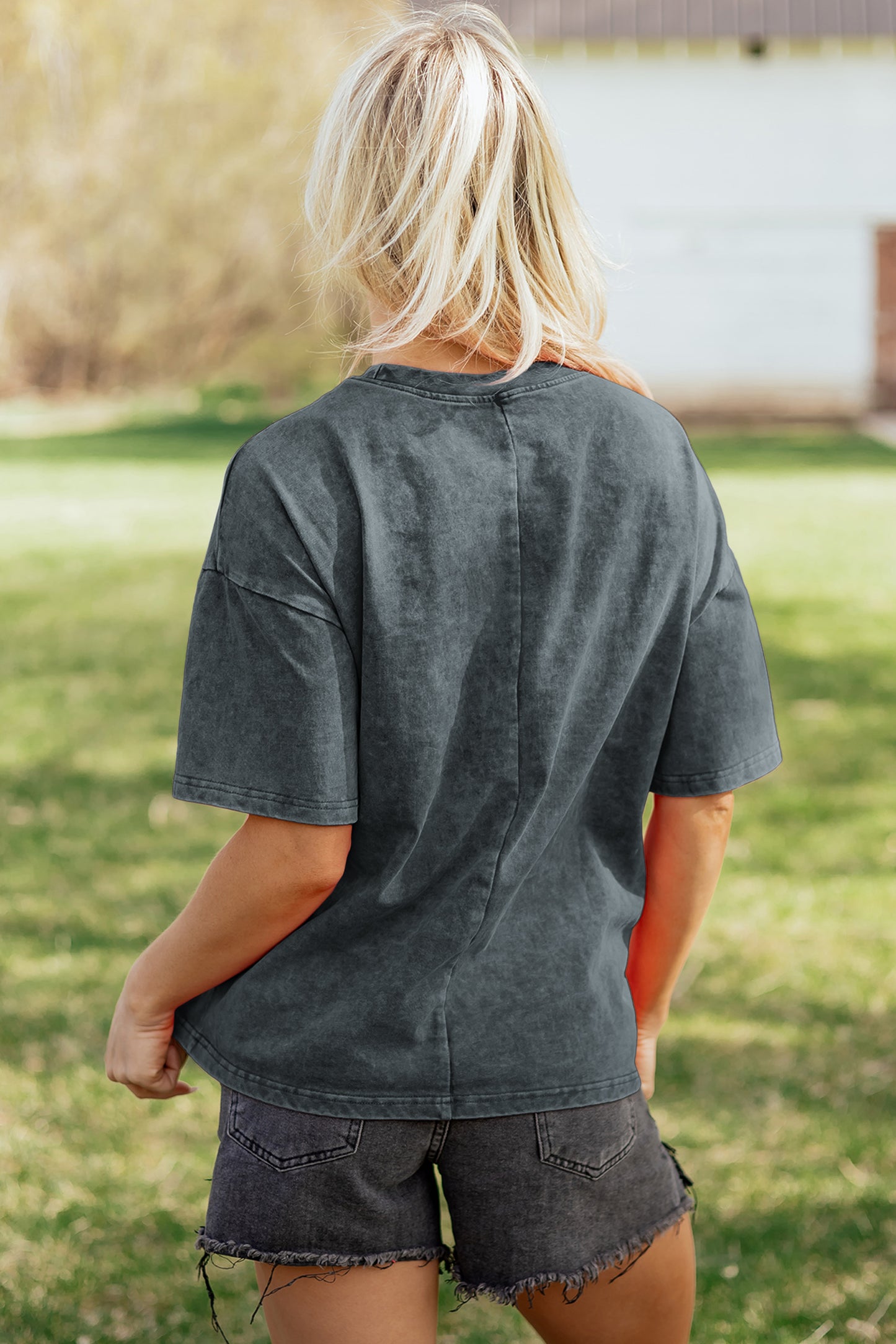 Solid Color Cotton Mineral Washed Oversize Tee- 3 COLOR OPTIONS