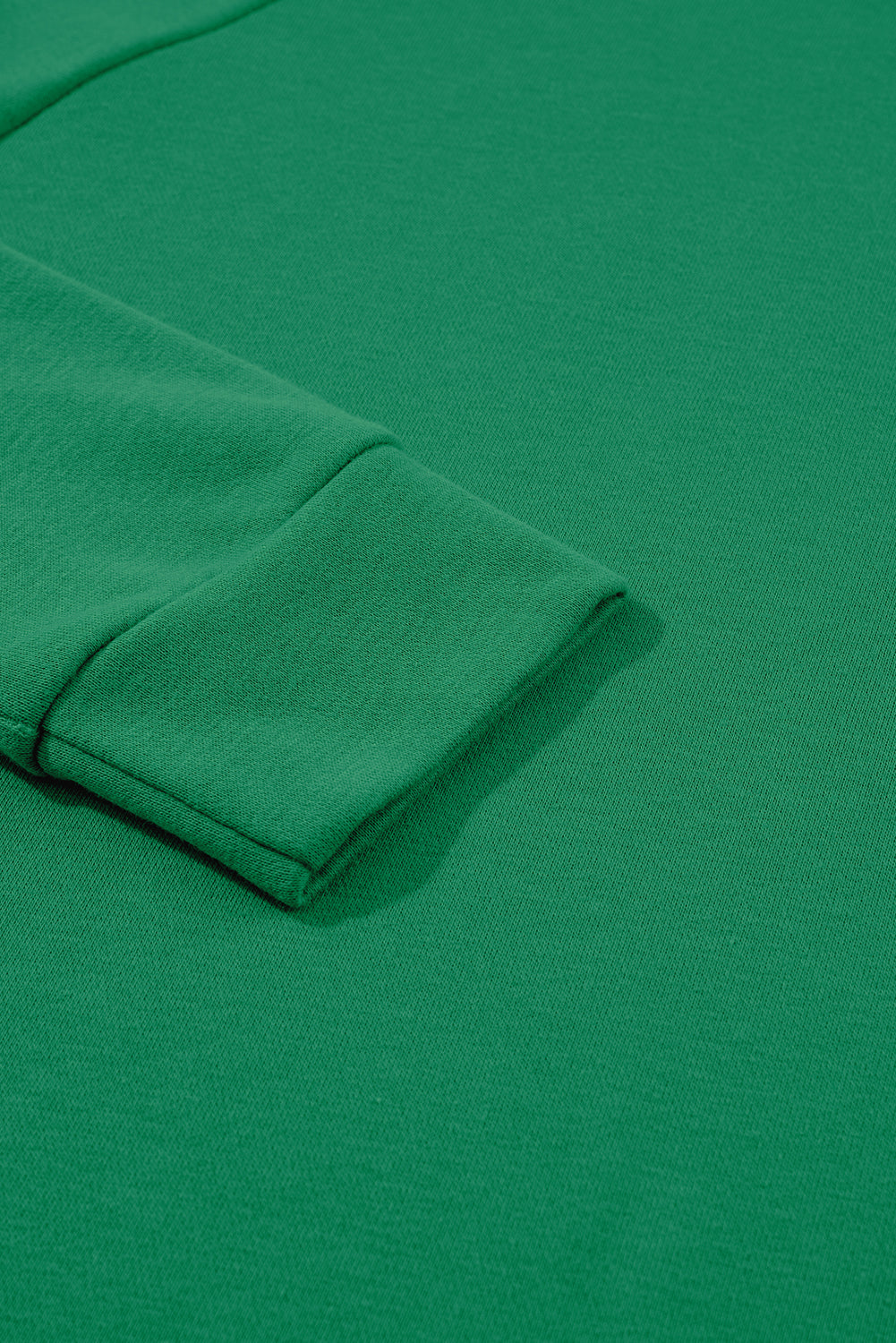 Green Solid Round Neck Sweatshirt