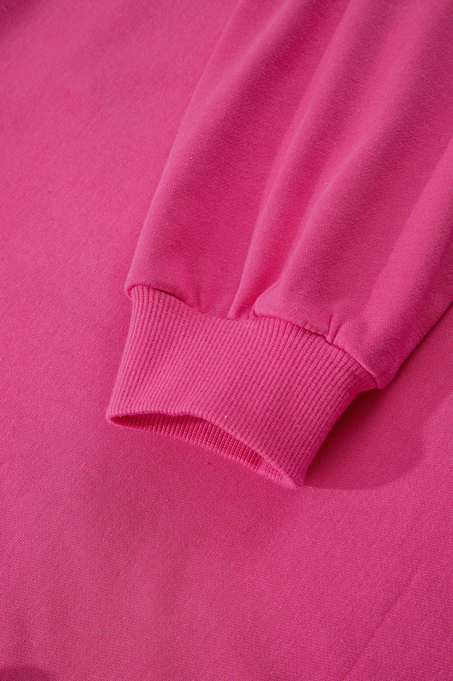 Pink Lucky Clover Embroidered Loose Pullover Sweatshirt