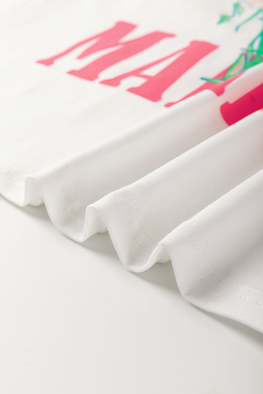 White FLOWER MARKET Letter Graphic T Shirt