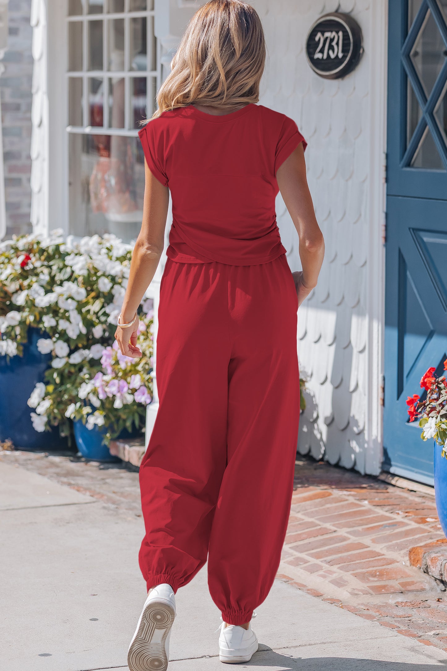 Solid Color Cropped Tank Top and Jogger Pants Set -4 COLOR OPTIONS