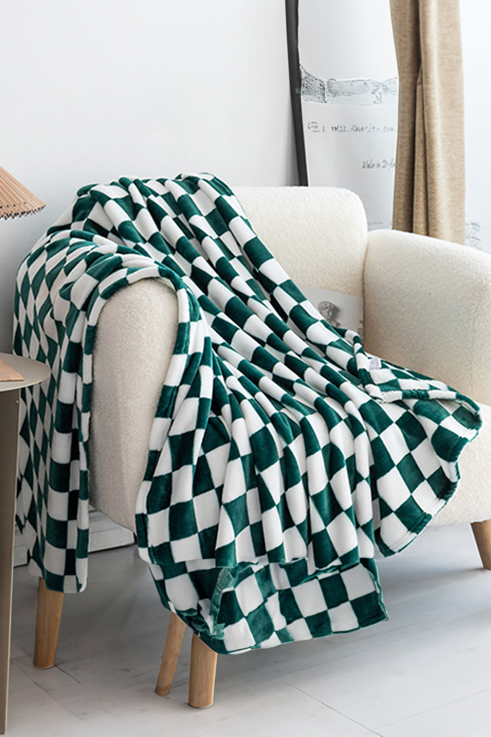 Checkerboard Printed Soft Throw Blanket