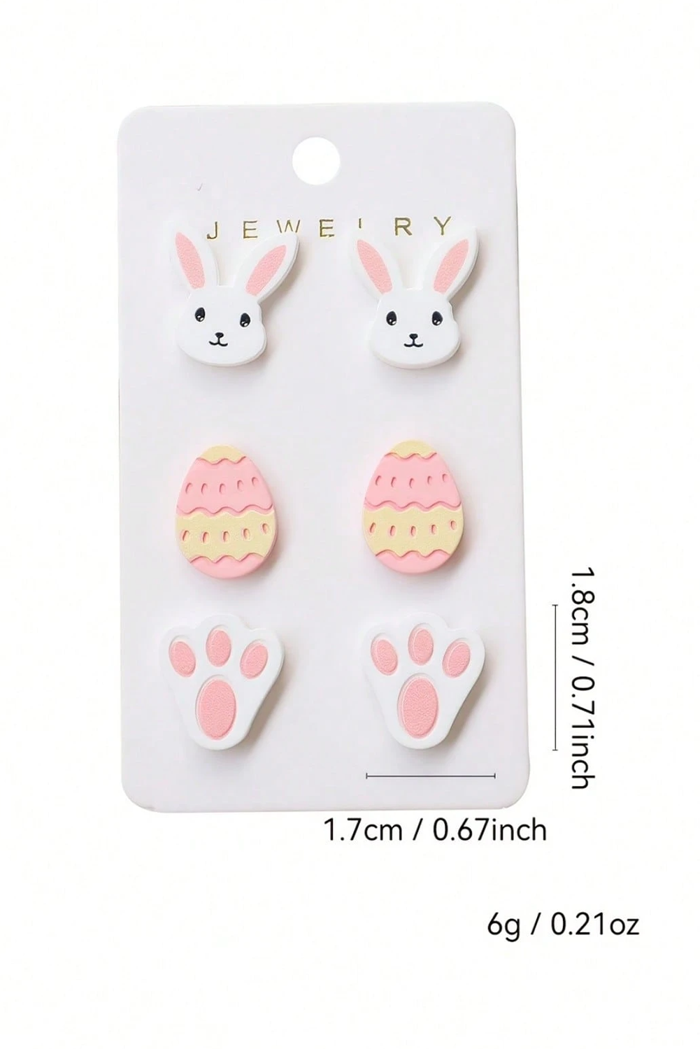 Pink Happy Easter Day Cute Earrings