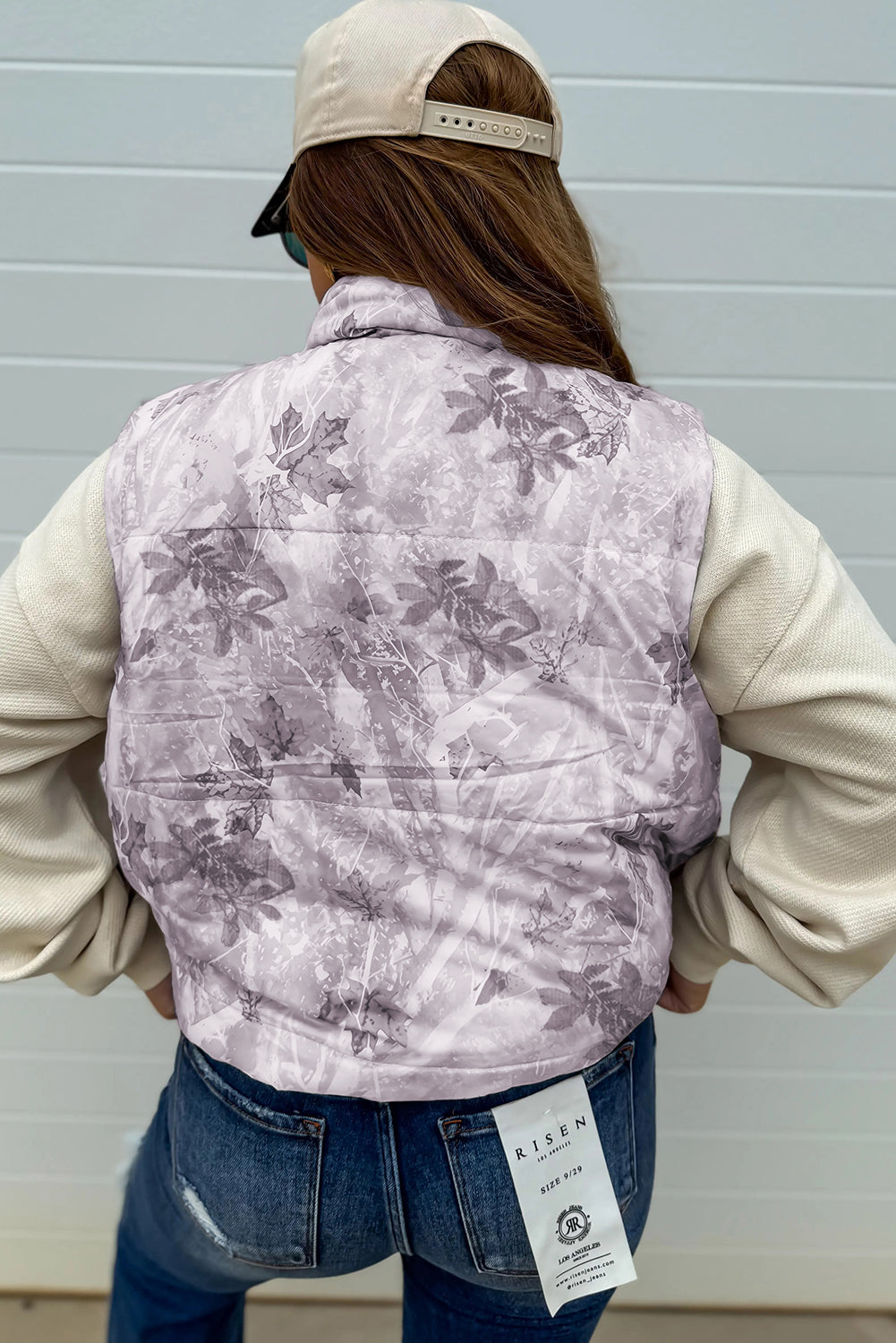 Camo Leaf Print Winter Puffer Vest -2 COLOR OPTIONS