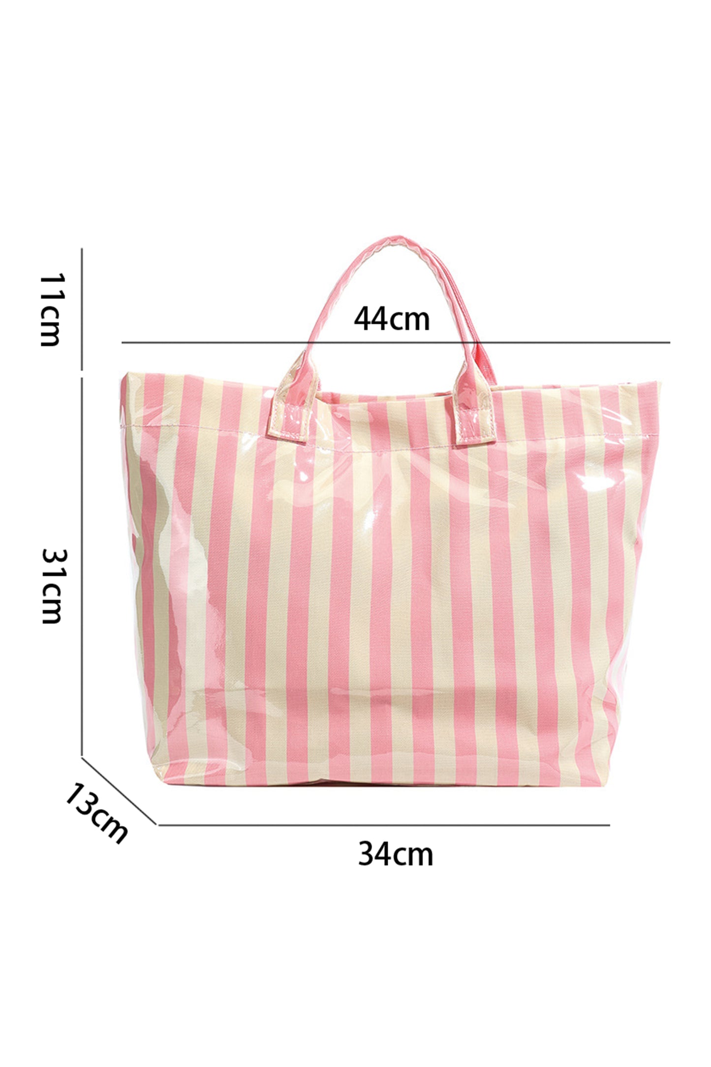 Rainbow Glossy Striped Vinyl Large Tote Bag -8 COLOR OPTIONS