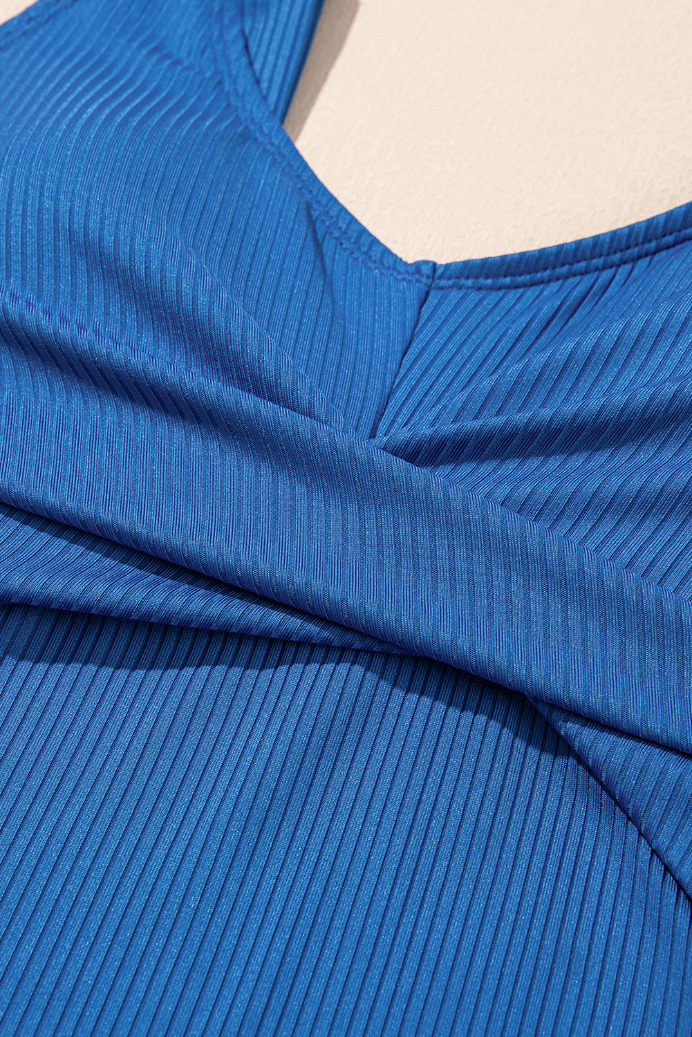 Ribbed Knit Crossed Detail Tank Skort 2pcs Swimsuit- 4 COLOR OPTIONS