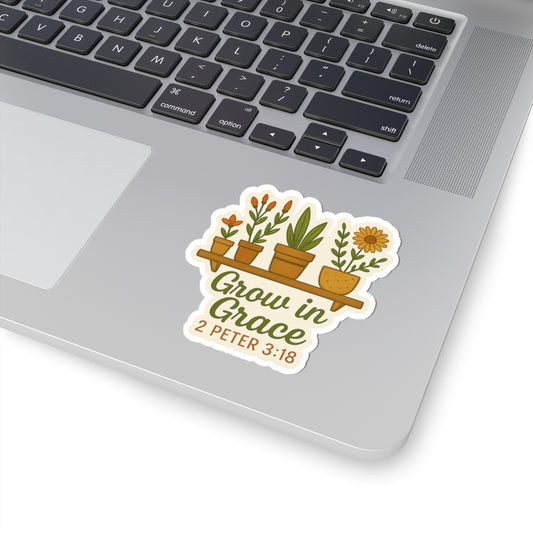GROW IN GRACE STICKER 2 Peter 3:18 -MULTIPLE SIZES