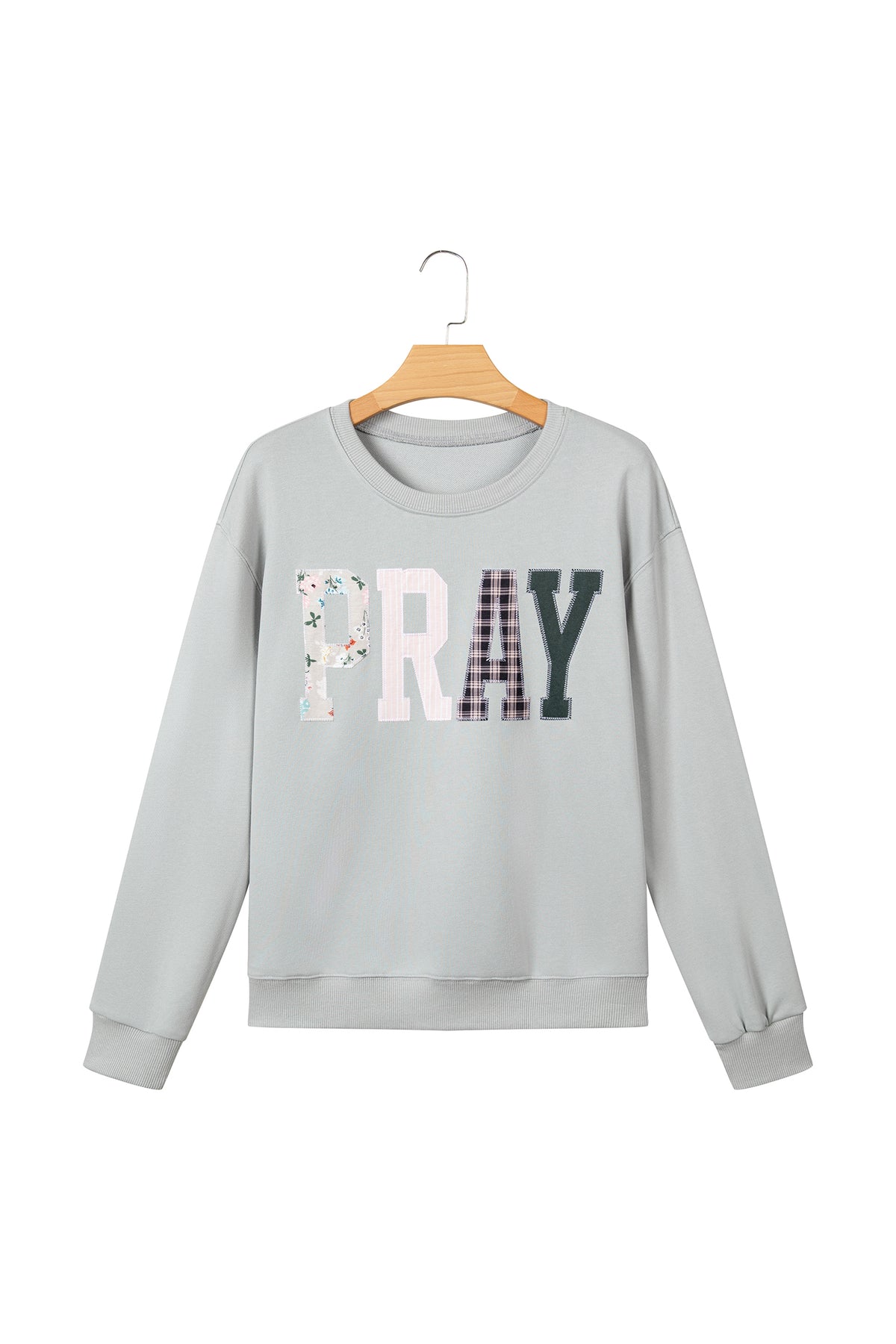 PRAY Embroidered Patch Western Pullover Sweatshirt -2 COLOR OPTIONS