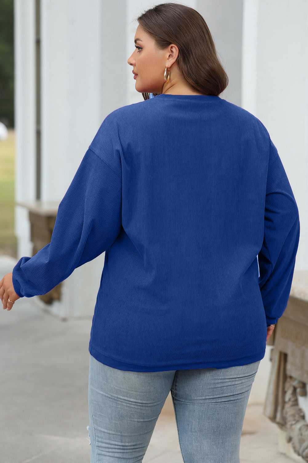 Ribbed Corduroy Oversized Sweatshirt -13 COLOR OPTIONS