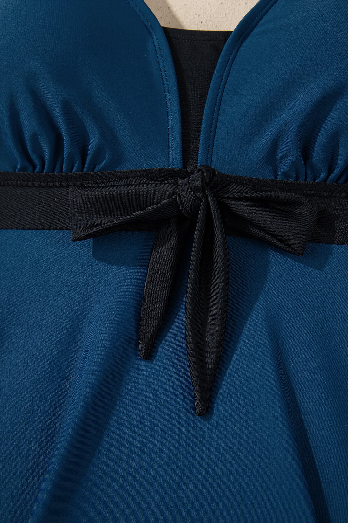Color Block Patchwork Bow Knot Detail Sleeveless Swim Dress 2pc -3 COLOR OPTIONS