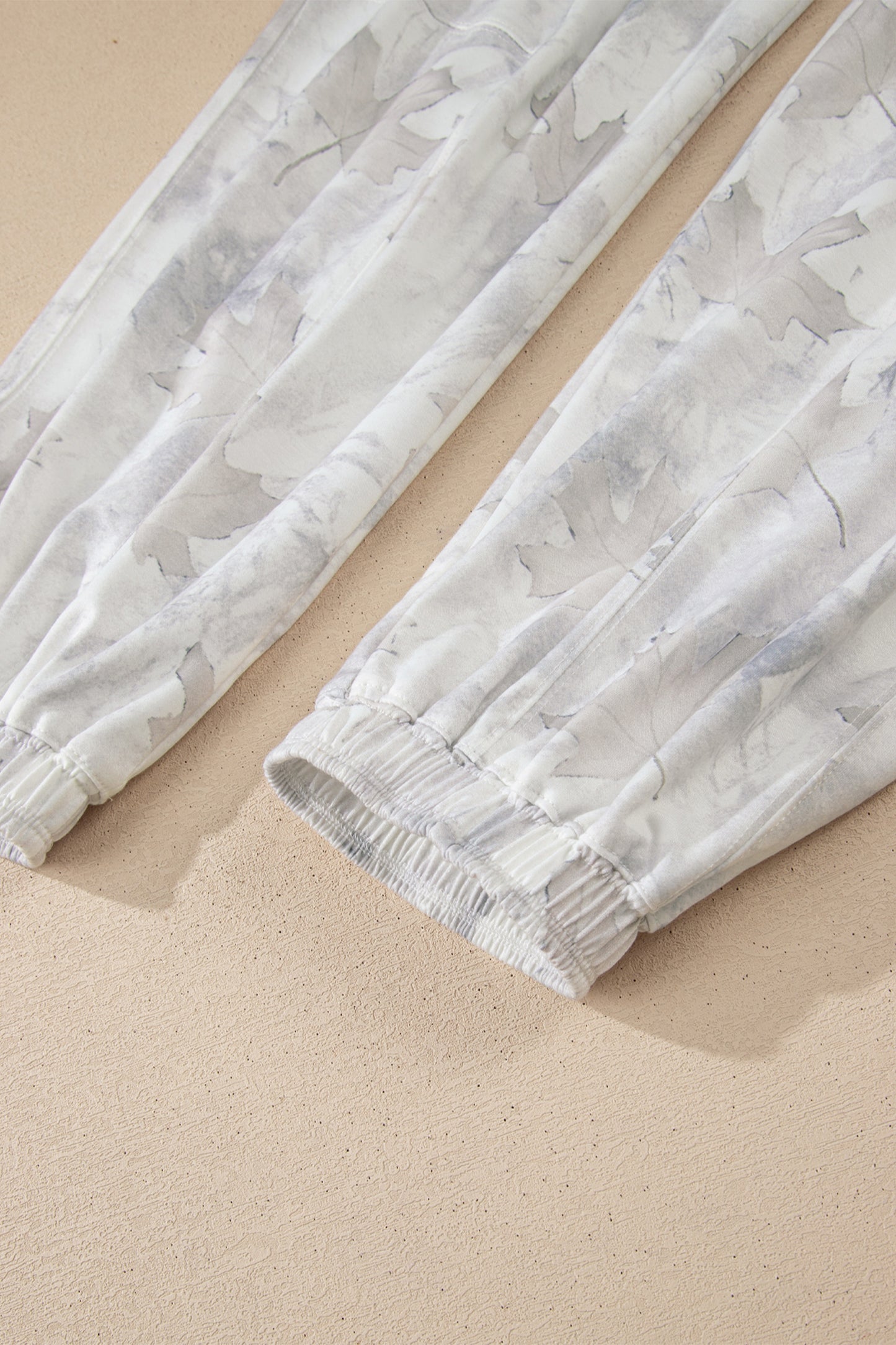 Beige Camo Print Baggy Drawstring Jogger Sweatpants