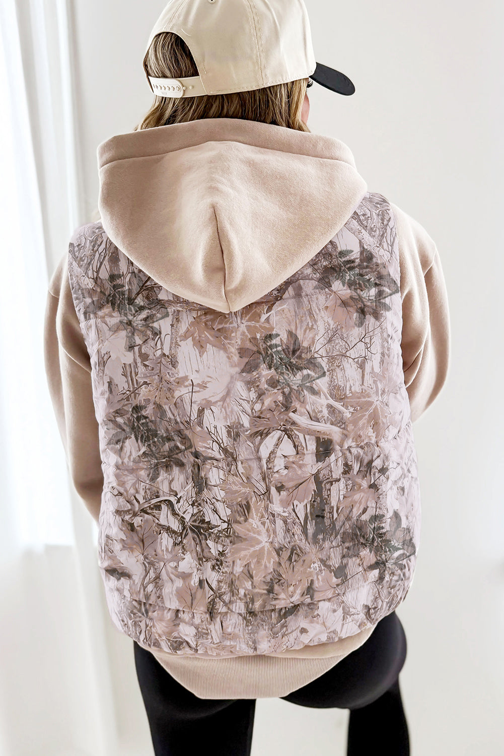 Camo Leaf Print Winter Puffer Vest -2 COLOR OPTIONS