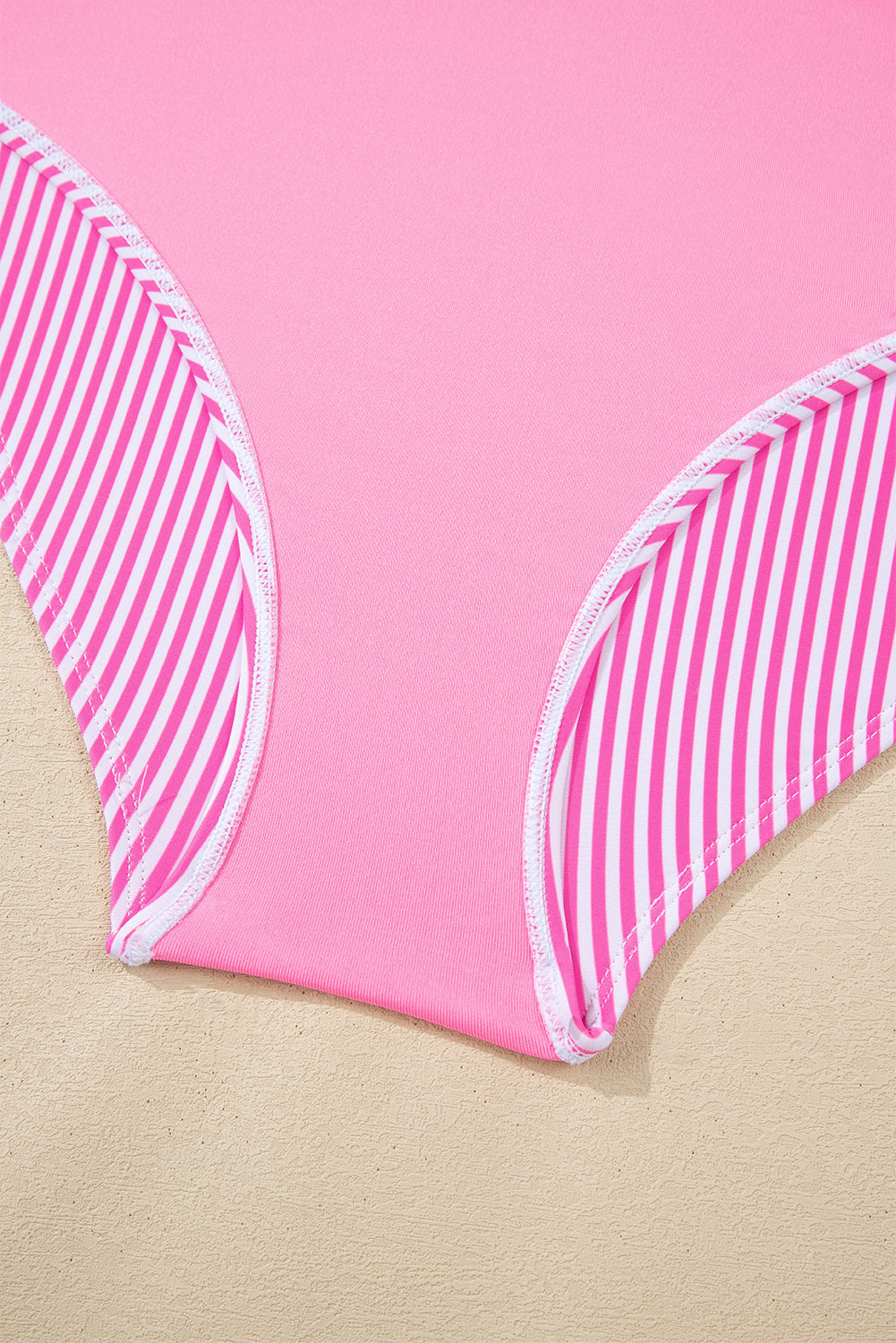 Rose Stripe Print Knot Straps 2pcs High Waist Bikini Swimsuit