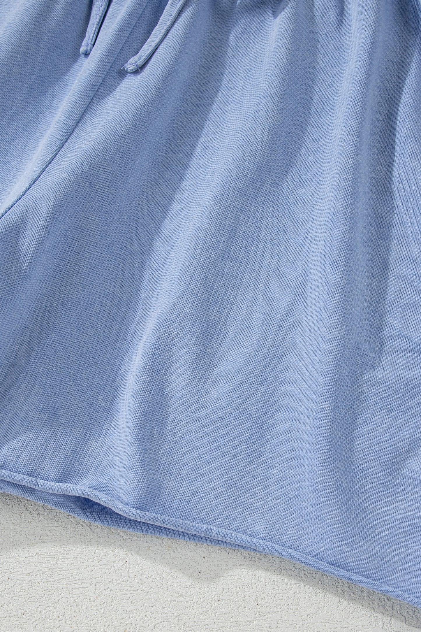 Mineral Washed Drawstring Elastic Waist Raw Cut Shorts- 3 COLOR OPTIONS