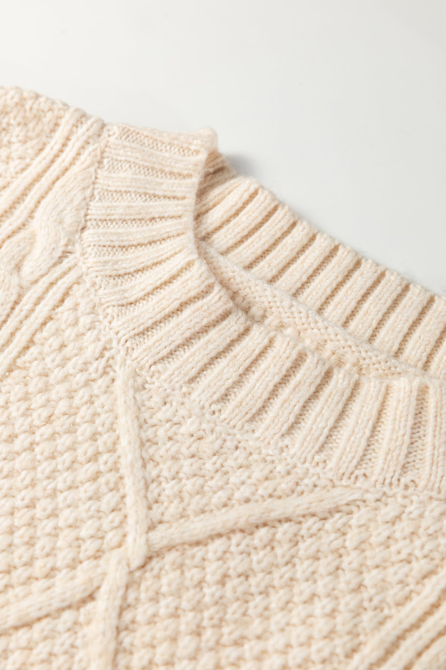 Cable Knit Drop Shoulder Loose Fit Sweater Dress -2 COLOR OPTIONS